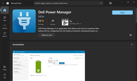 Click the info icon for the release information. . Dell power manager download